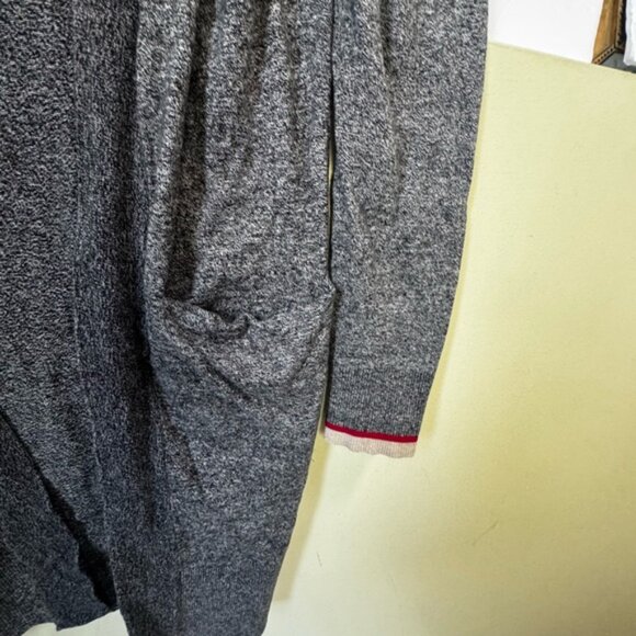 ROOTS Cabin Shawl Cotton Open Cardigan Sweater Knit Pockets Slits Lightweight M - Picture 5 of 15